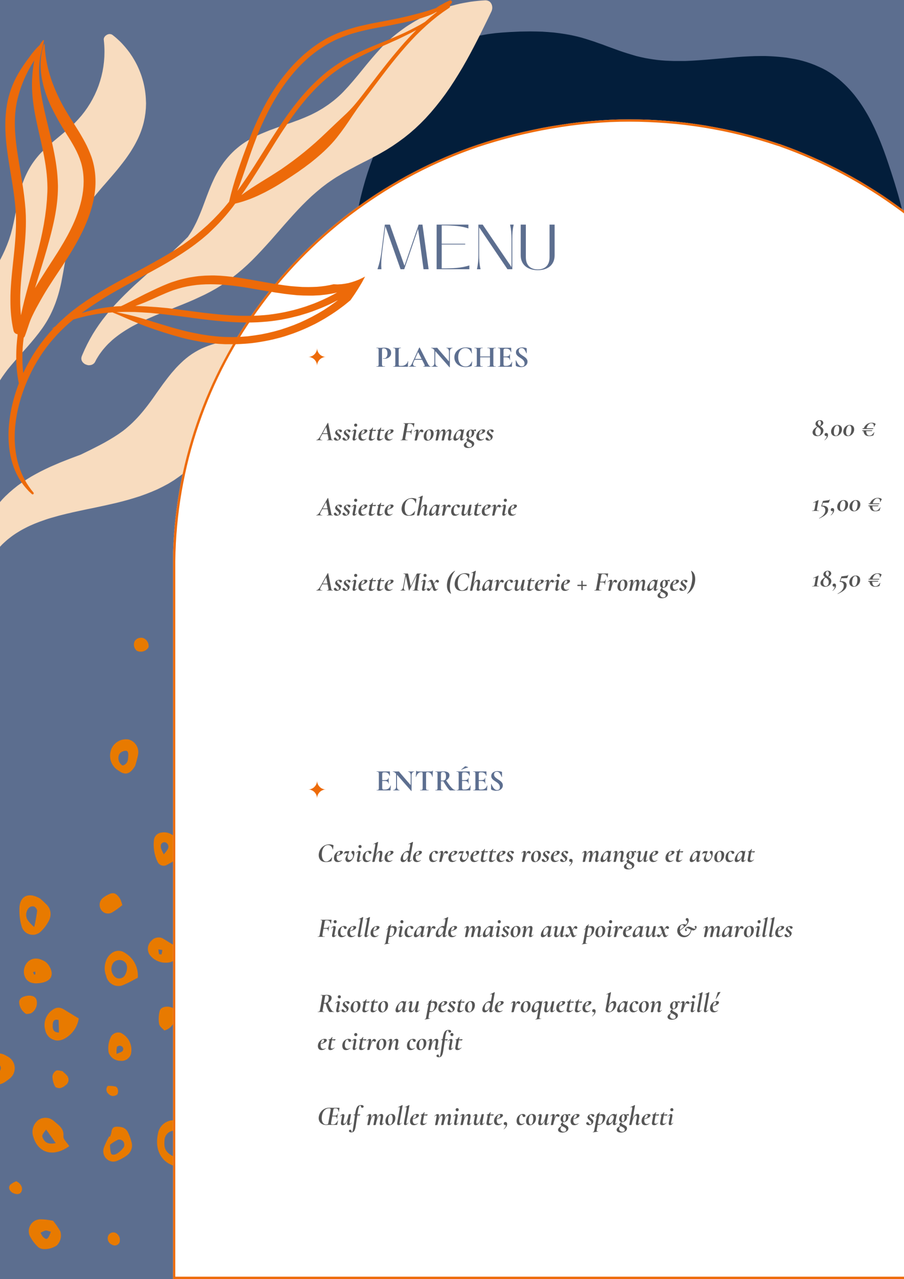 Menu septembre 2025 O-Phenix