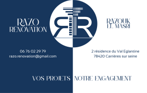 verso de la Carte de visite Razouk Renovation