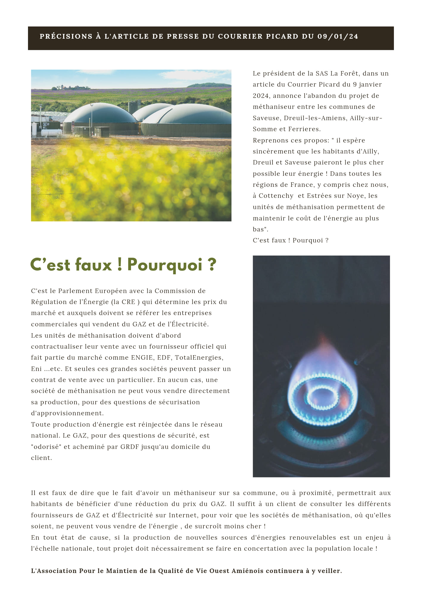 Newsletter de l'association pour le maintien de la qualité de vie Ouest Amienois