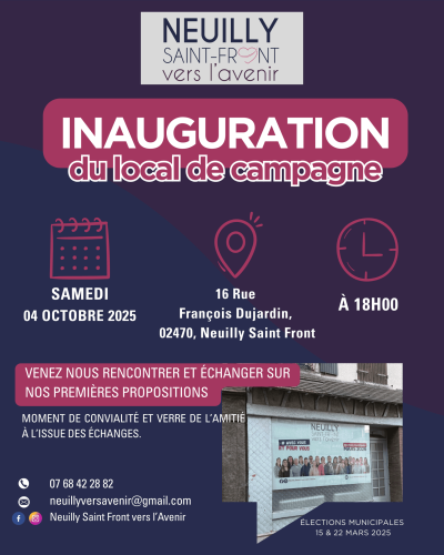 Affiche d'inauguration de local de campagne